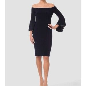NWT Joseph Ribkoff Black Bell Sleeve Dress 6 #292